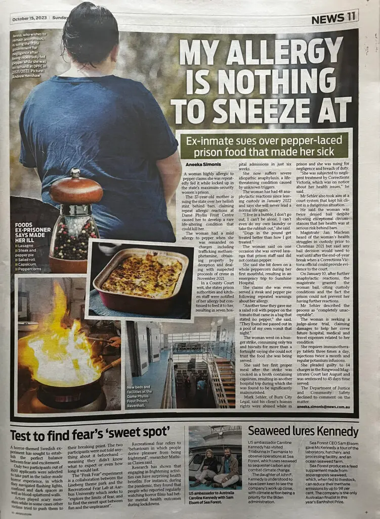 Herald Sun - Corrections Victoria Negligence